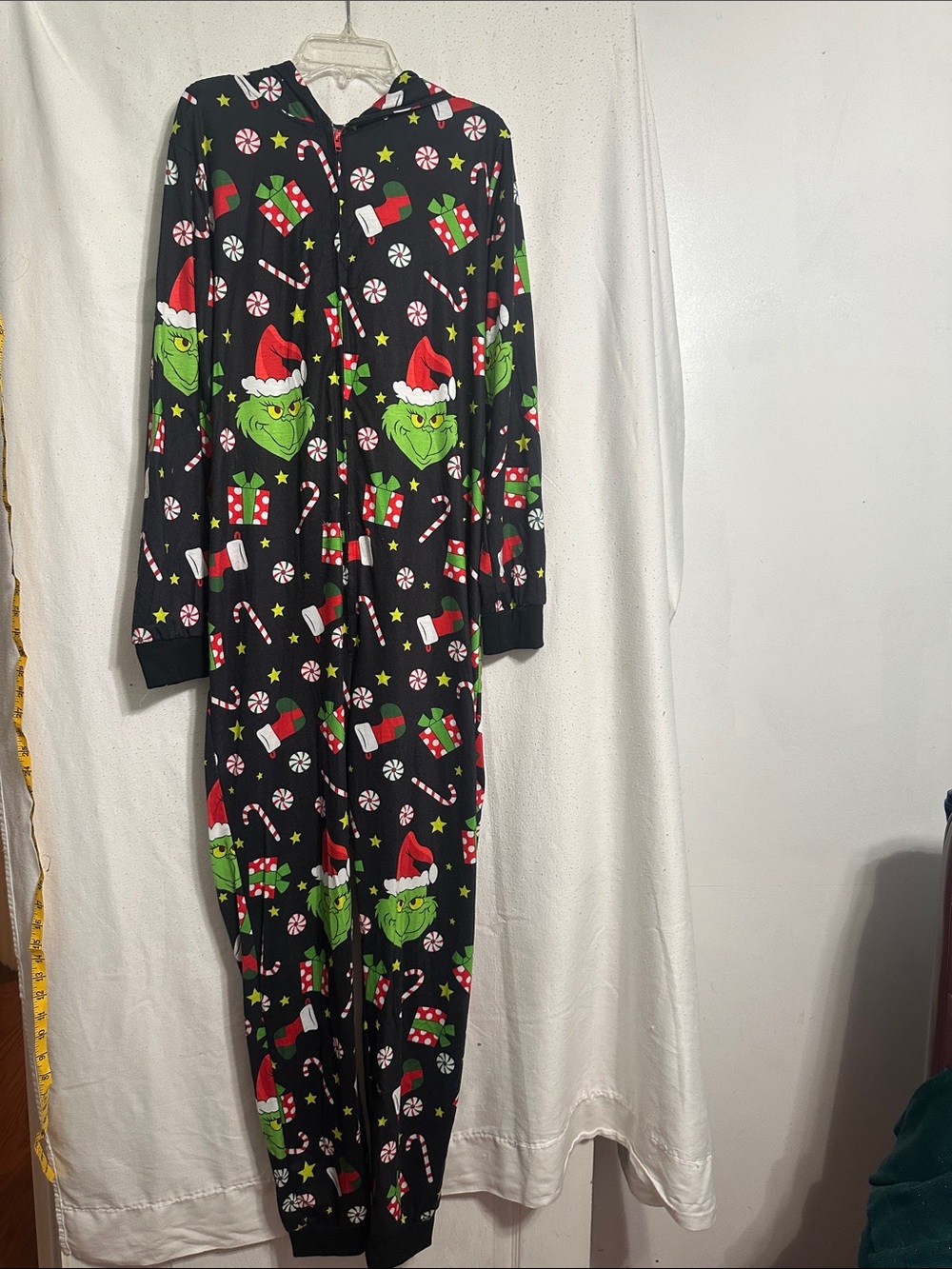 Kids Black Grinch Holiday One-Piece Pajamas